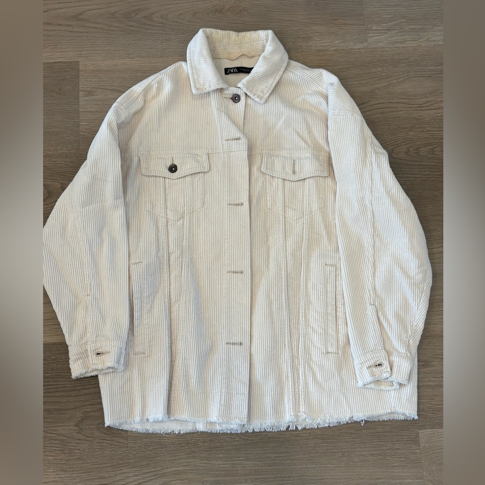 ZARA Off White Corduroy Jacket